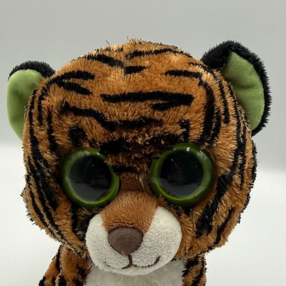 Ty Beanie Boos Tiggy Tiger‎ Plush 2010 Early Release Big Green Eyes